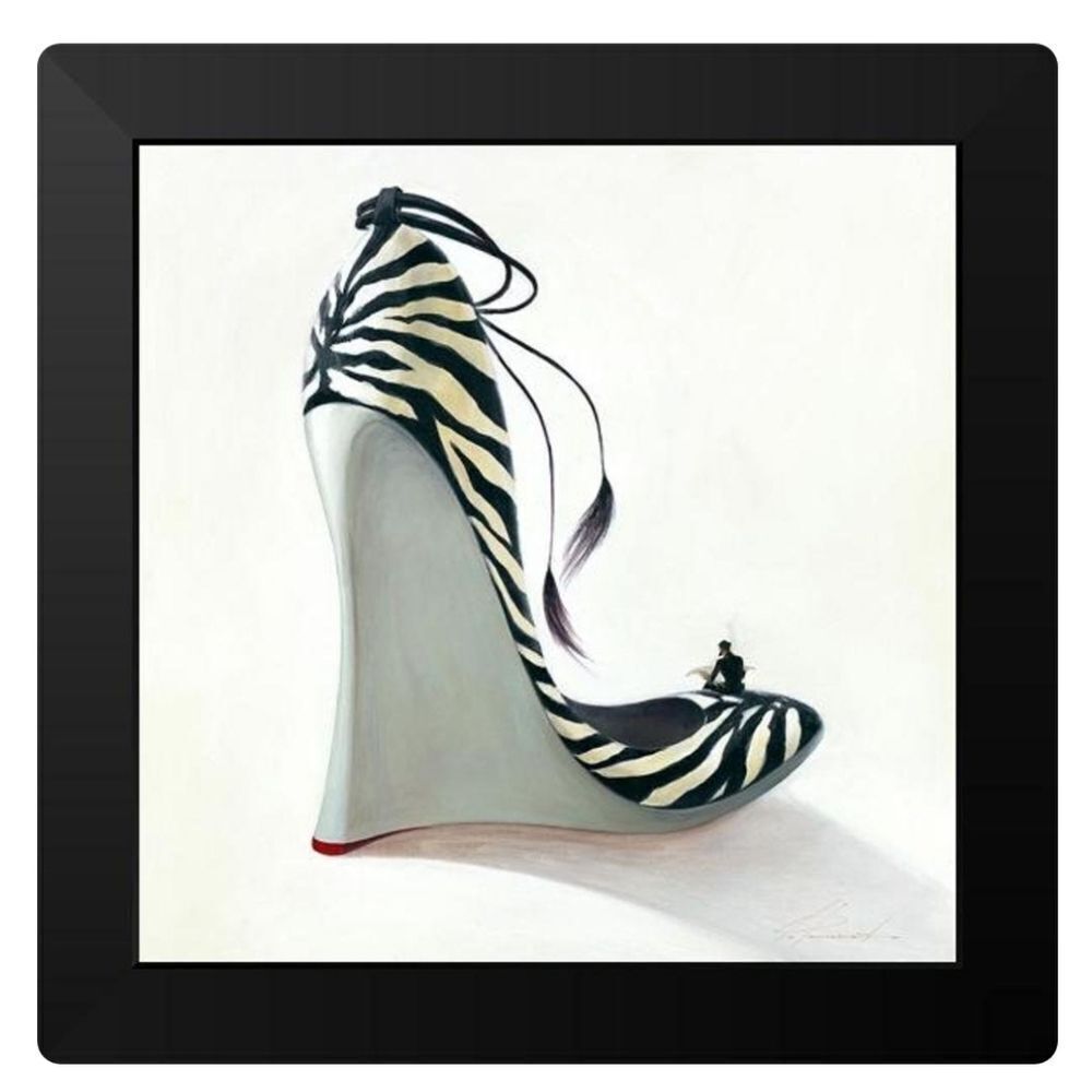 🩵NWT Inna Panasenko Black "High Heels Coolness" 14.75x14.75 Framed Art Print